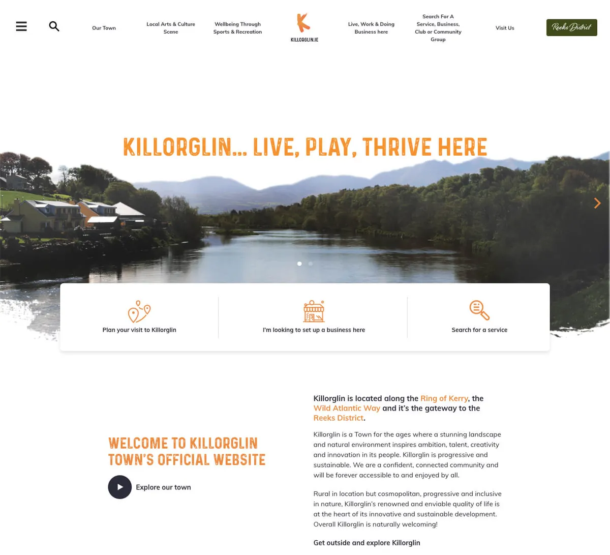 Killorglin website screenshot