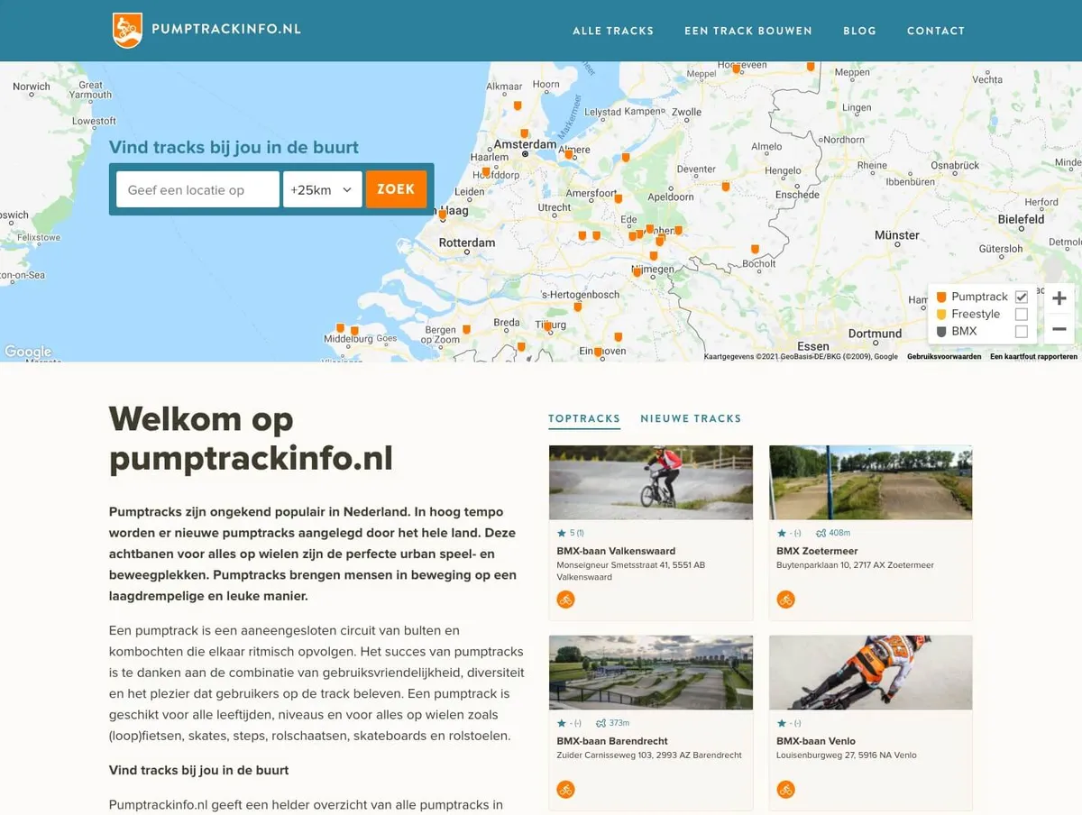 Pumptrackinfo.nl screenshot